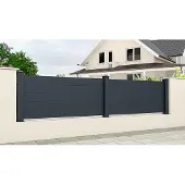 Vente-unique Schutting L189 x H78 cm in antraciet aluminium - NAZARIO