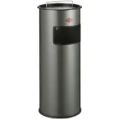 Wesco Staande Asbak met zeef zonder inzet | 50 Liter | Metaal - Nieuwzilver | Afvalbak met Asbak Staand - Made in Germany