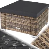 TecTake - Wicker hocker voetenkruk zitkruk tuinkruk - kleur natuur / beige - 403695