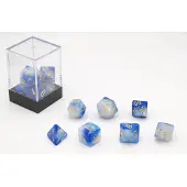 HOT Games Dobbelstenen Blauw/Wit 7 set Brick.