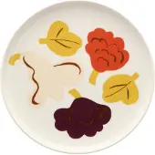 Marimekko Kukasta Kukkaan dessertbord White-vanilla-terrac-plum, Ø20 cm