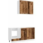 vidaXL Keukenelement LYON, 5 stuks, gerecycled hout en houtvezel