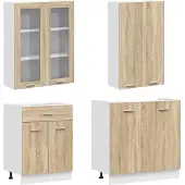 vidaXL Keukenelement LYON, 8 stuks, Sonoma-eikenfineer