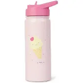 Saro Thermal Bottle With Straw 500ml Roze Kinderen
