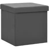 vidaXL Opbergkruk inklapbaar PVC grijs