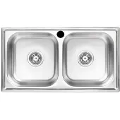 Kuchinox Standaard - Roestvrijstalen Keukenspoelbak - 2-kom - Inbouw - 78x43cm