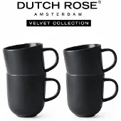 Dutch rose set van 4 bekers zwart Velvet