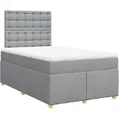 vidaXL Boxspring met matras stof lichtgrijs 120x190 cm