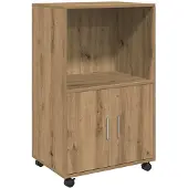 vidaXL Rolkast 55x40x91 cm bewerkt hout artisanaal eikenkleurig