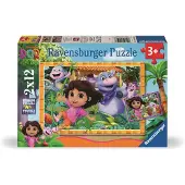 Ravensburger puzzel Dora the Explorer We can do it! - Legpuzzel - 2x12 stukjes