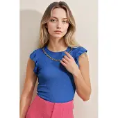 Big Dart Geribbelde Mouwloze Crew Neck Blouse