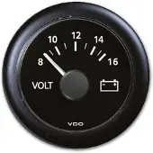 VDO View Line Round Voltmeter 18-32v Zilver 52 mm