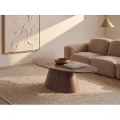 Vente-unique Salontafel met notenfineer - Donker naturel - ANTELADA