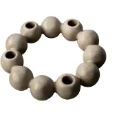 DBKD Bright Candle Round Kandelaar Ø27 Cm - Kaarshouders Keramiek Beige - 20221003BE
