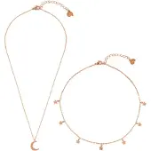 Hey Happiness Ketting 'Star and Moon' rose-goud