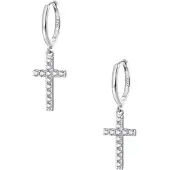 Hey Happiness Oorbellen 'Kreuz' zilver