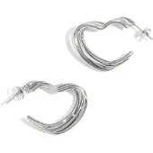 Cala Rose Oorbellen 'WAVY HEART' zilver