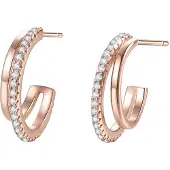 Hey Happiness Oorbellen 'Duo Sparkle' rose-goud