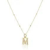 Hey Happiness Ketting 'Letter M' goud