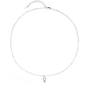 Hey Happiness Ketting 'Letter V' zilver