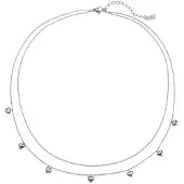 Hey Happiness Ketting 'Heart Layers' zilver