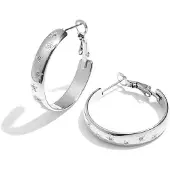 Cala Rose Oorbellen 'STAR HOOPS' zilver