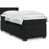 vidaXL Boxspringbed met matras, zwart, 80x200 cm, fluweel