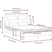vidaXL Bed met matras "Hvar" stof crèmekleurig 120x200 cm