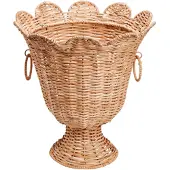 Pick a Poppy Scallop Rattan vaas Natural, 30x31 cm