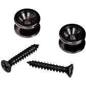 D'addario And Co SOLID BRASS END PINS - BLACK (PAIR)