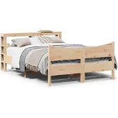 vidaXL Bedframe met hoofdbord massief grenenhout 120x200 cm