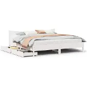 vidaXL Bedframe met lades massief grenenhout wit 200x200 cm