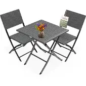 Casaria Tuinset van polyrotan, 3-delig, antraciet