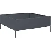 vidaXL Plantenbak verhoogd 100x100x41 cm staal antracietkleurig