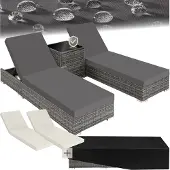 TecTake Ligbedden Set – Inklapbaar – max. 150 kg – 184 x 60 x 21 cm – Grijs