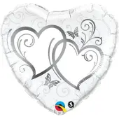 Qualatex - Folieballon - Hart - Verstrengelde harten - Zonder vulling - 43cm