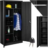 TecTake - Archiefkast Locker met 6 vakken en stang - zwart