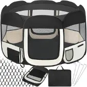 TecTake Opvouwbare puppyren puppytent Zwart incl - Draagtas - 400734
