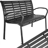 TecTake - Tuinbank Pino - Tweezitsbank - 126cm breed - Eenvoudige montage - Weerbestendig - zwart