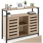 TecTake - Wandkast Warrington 100x37x82cm - industrieel lichtbruin