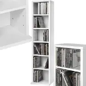 TecTake - CD/DVD rek - staand 90x21x16 cm wit