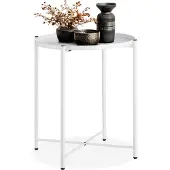 TecTake - Bijzettafel - Kleine salontafel - wit 45,5x45,5x53cm, maximale draagkracht 30kg - 404188