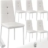TecTake - set van 6 eetkamerstoelen Julien wit - 402543