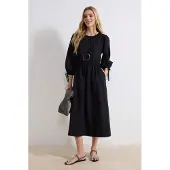 Turkishsouq Platte maxi-jurk voor dames met Truvakar-mouwen, casual/dagelijks, A-lijn model