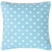 Homescapes katoenen kussenhoes met sterren, blauw, 45 x 45 cm
