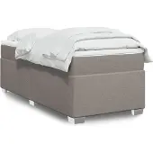 vidaXL Boxspring met matras stof taupe 100x200 cm