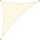 Buitenkado schaduwdoek driehoek 5x7x7m - HDPE/RVS - creme wit