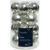 Kaemingk Kerstballen set 16-delig | glas | zilver | 3,5cm