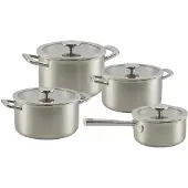 Habonne Allure Pannenset downdraft 4 delig - 5 ply RVS met glasdeksel