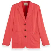 Scotch & Soda Boxy Unlined Single Breasted Blazer Fiery Rose Maat: XS | Blazers Outlet | Dames | Blauw